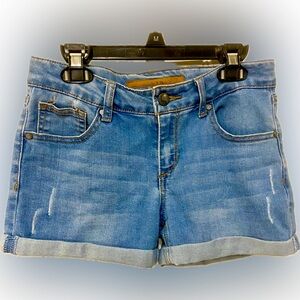JOES Size 14 Girls Blue Jean Shorts with Cuffed legs.
